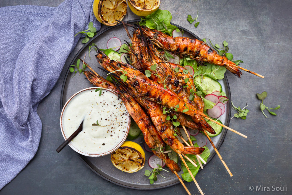Grilled Prawn Kebabs in Pomegranate Molasses – acaperinthekitchen